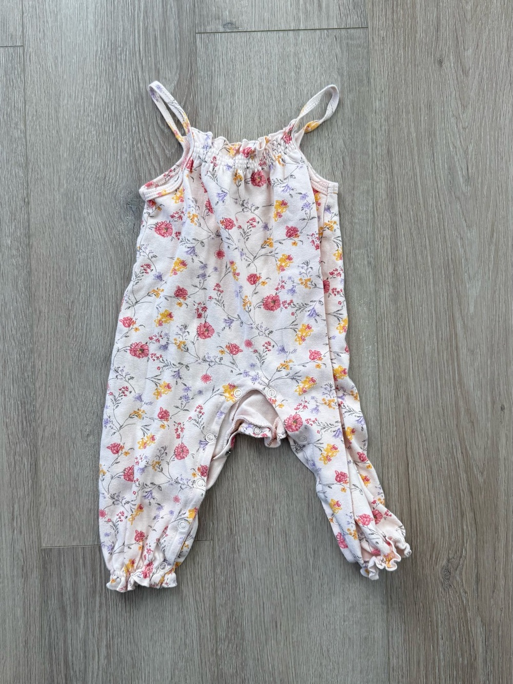 Laura Ashley Pink Floral Strap One-Piece Romper